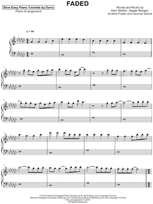 Faded [Slow Easy Piano Tutorial]