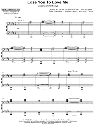 Lose You to Love Me [accompaniment only]