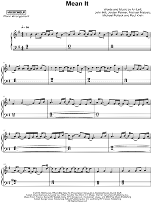 Mean It by MUSICHELP - Sheet Music