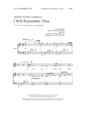 I Will Remember Thee