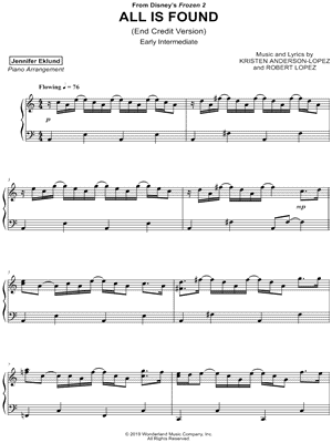 All Is Found (End Credit Version) [early intermediate]