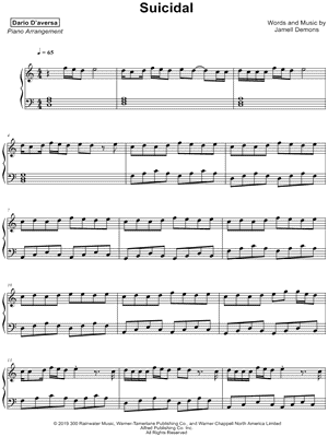 Suicidal by Dario D'aversa - Sheet Music
