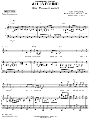 All Is Found (End Credit Version) by Master Keyz - Sheet Music