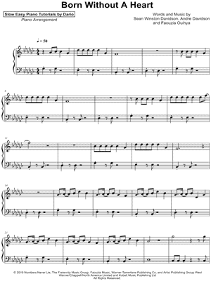 Born Without a Heart [Slow Easy Piano Tutorial]