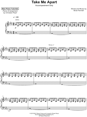 Take Me Apart [accompaniment only] by Christian Pearl - Sheet Music
