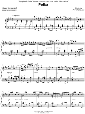 The Nutcracker Symphonic Suite: 4. Polka by Karen Kornienko - Sheet Music