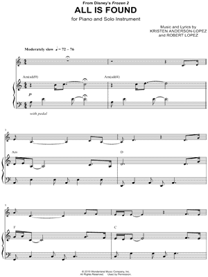 All Is Found - Piano Accompaniment