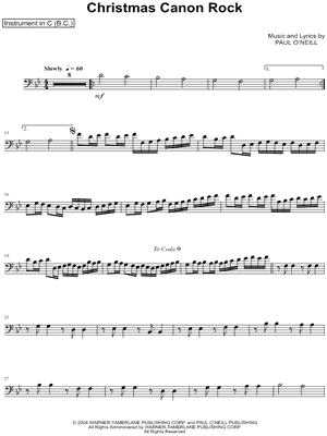 Christmas Canon Rock - Bass Clef Instrument