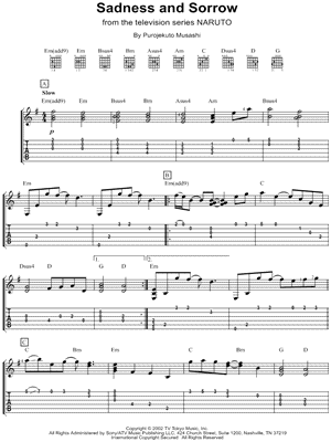 Sadness and Sorrow from Naruto - Sheet Music