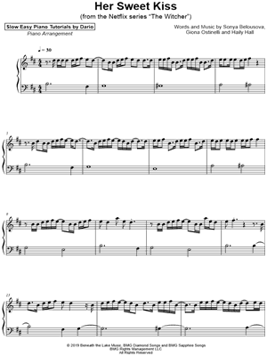 Her Sweet Kiss [Slow Easy Piano Tutorial]