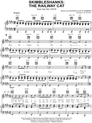 Skimbleshanks: The Railway Cat from Cats [2019] - Sheet Music