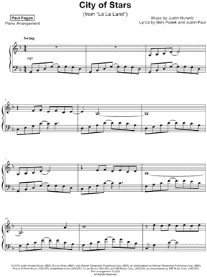 City of Stars by Paul Fagan - Sheet Music