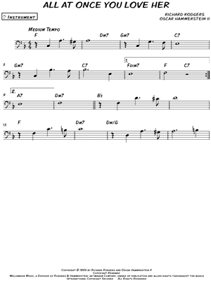 All at Once You Love Her - Bass Clef Instrument