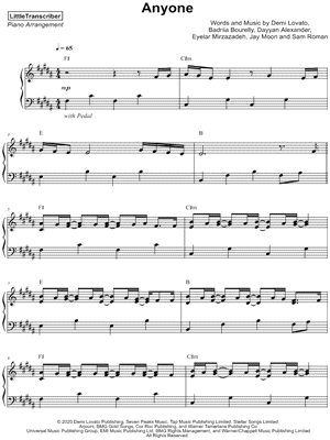 Anyone by LittleTranscriber - Sheet Music