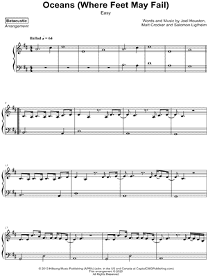 Oceans (Where Feet May Fail) [easy]