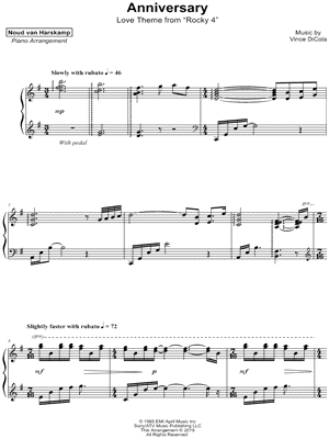 Anniversary by Noud van Harskamp - Sheet Music