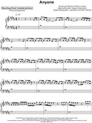 Anyone [Slow Easy Piano Tutorial]
