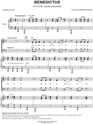 Benedictus by Ruth Morris Gray - Sheet Music