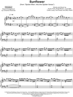 Sunflower by Christina - Sheet Music