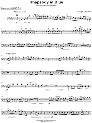 Rhapsody in Blue [abridged] - Bass Clef Instrument