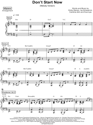Don't Start Now [melody version]