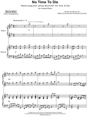 No Time to Die (Billie Eilish) by Marcia Wells - Sheet Music