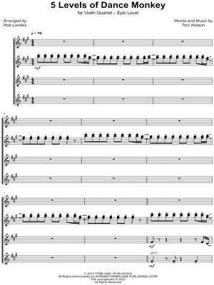 Dance Monkey - Violin Quartet