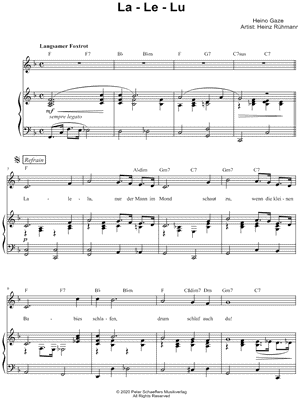 La - Le - Lu by Heinz Rühmann - Sheet Music