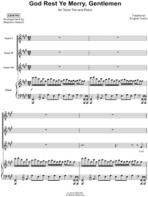 God Rest Ye Merry, Gentlemen - Tenor Trio & Piano