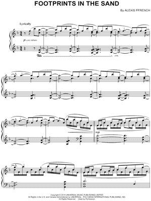 Footprints In The Sand by Alexis Ffrench - Sheet Music
