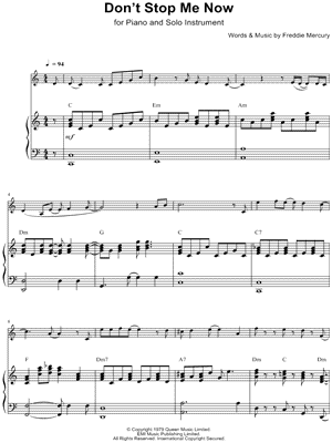 Don't Stop Me Now - Piano Accompaniment