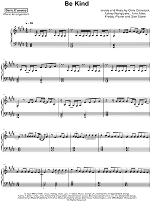 Be Kind by Dario D'aversa - Sheet Music