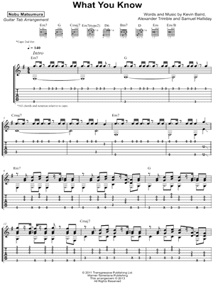 What You Know by Nobu Matsumura - Sheet Music