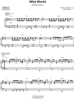 Wild World [melody version]