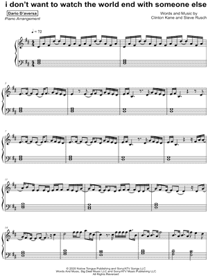i don't want to watch the world end with someone else by Dario D'aversa - Sheet Music