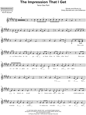 The Impression That I Get by Kevin Busse - Sheet Music