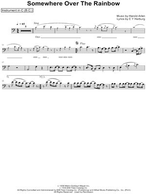Over the Rainbow - Bass Clef Instrument