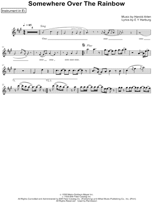 Over the Rainbow - Eb Instrument