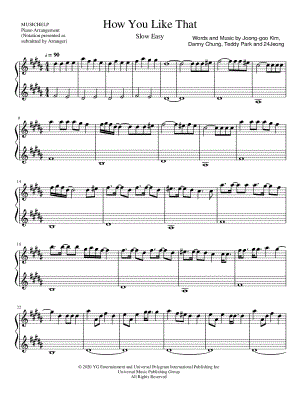 How You Like That [slow easy]