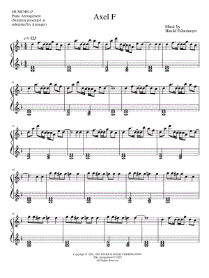 Axel F by MUSICHELP - Sheet Music