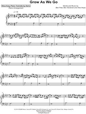 Grow As We Go [Slow Easy Piano Tutorial]