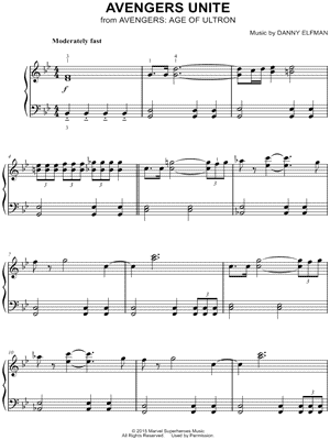 Avengers Unite from Avengers: Age of Ultron - Sheet Music