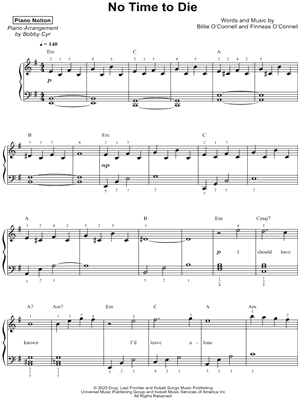 No Time to Die by Piano Notion - Sheet Music