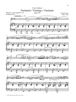 Fantaisie for Flute and Piano in E Minor, Op. 79 by Gabriel Fauré - Sheet Music