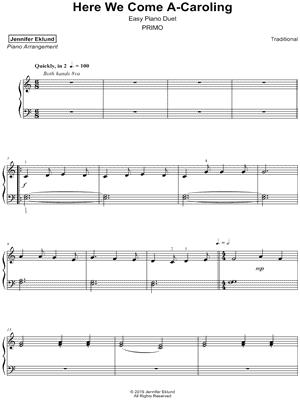 Here We Come A-Caroling [easy]