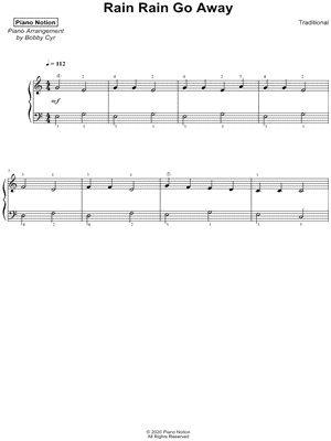 Rain Rain Go Away by Piano Notion - Sheet Music