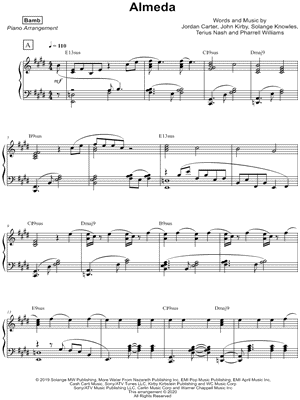 Almeda by Bamb - Sheet Music
