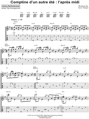 Comptine d'un autre été : L'après midi by James Bartholomew - Sheet Music