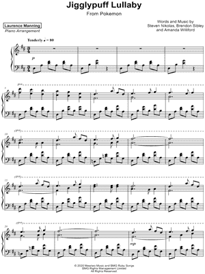 Jigglypuff Lullaby by Laurence Manning - Sheet Music