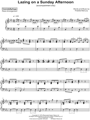 Lazing on a Sunday Afternoon [accompaniment only] by TutorialsByHugo - Sheet Music